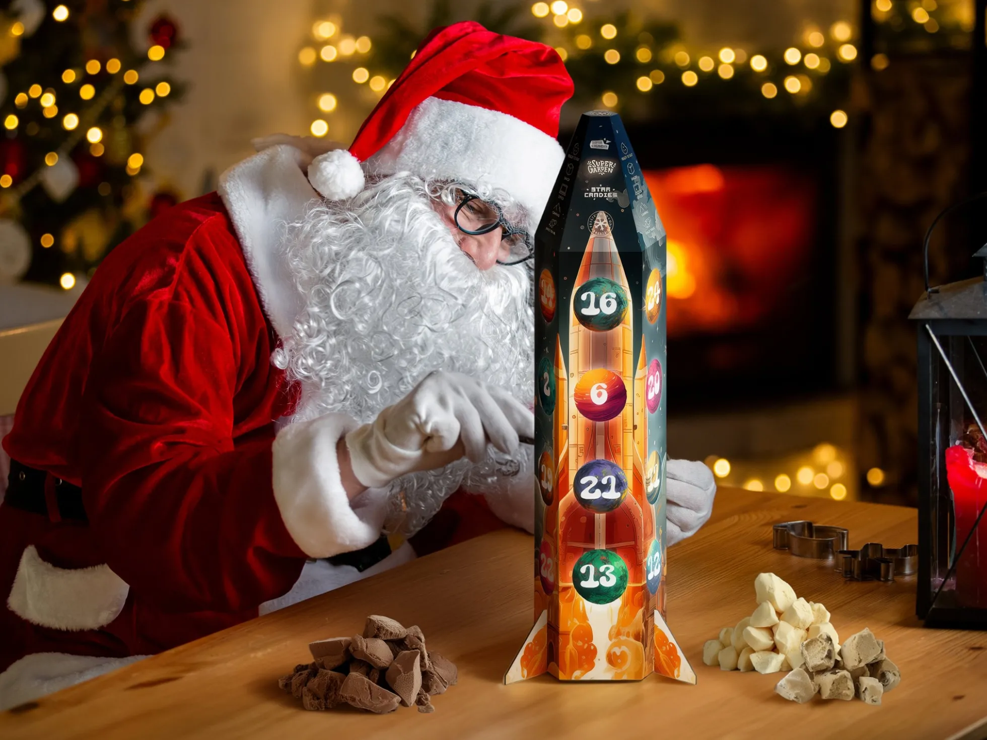 Adventskalender mit gefriergetrocknetem Eis