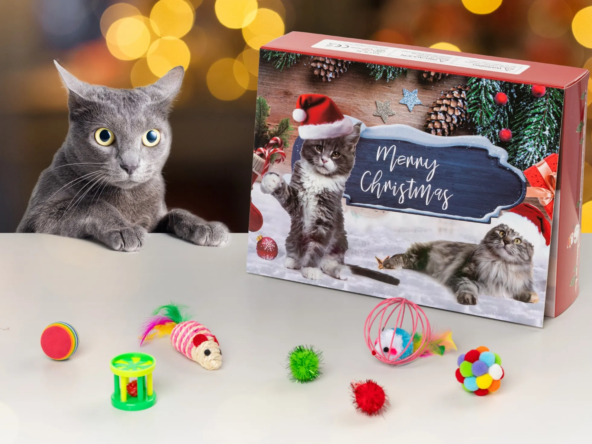 Adventskalender mit Katzenspielzeug