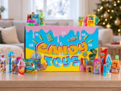 Adventskalender mit Spielzeug-Süßigkeiten