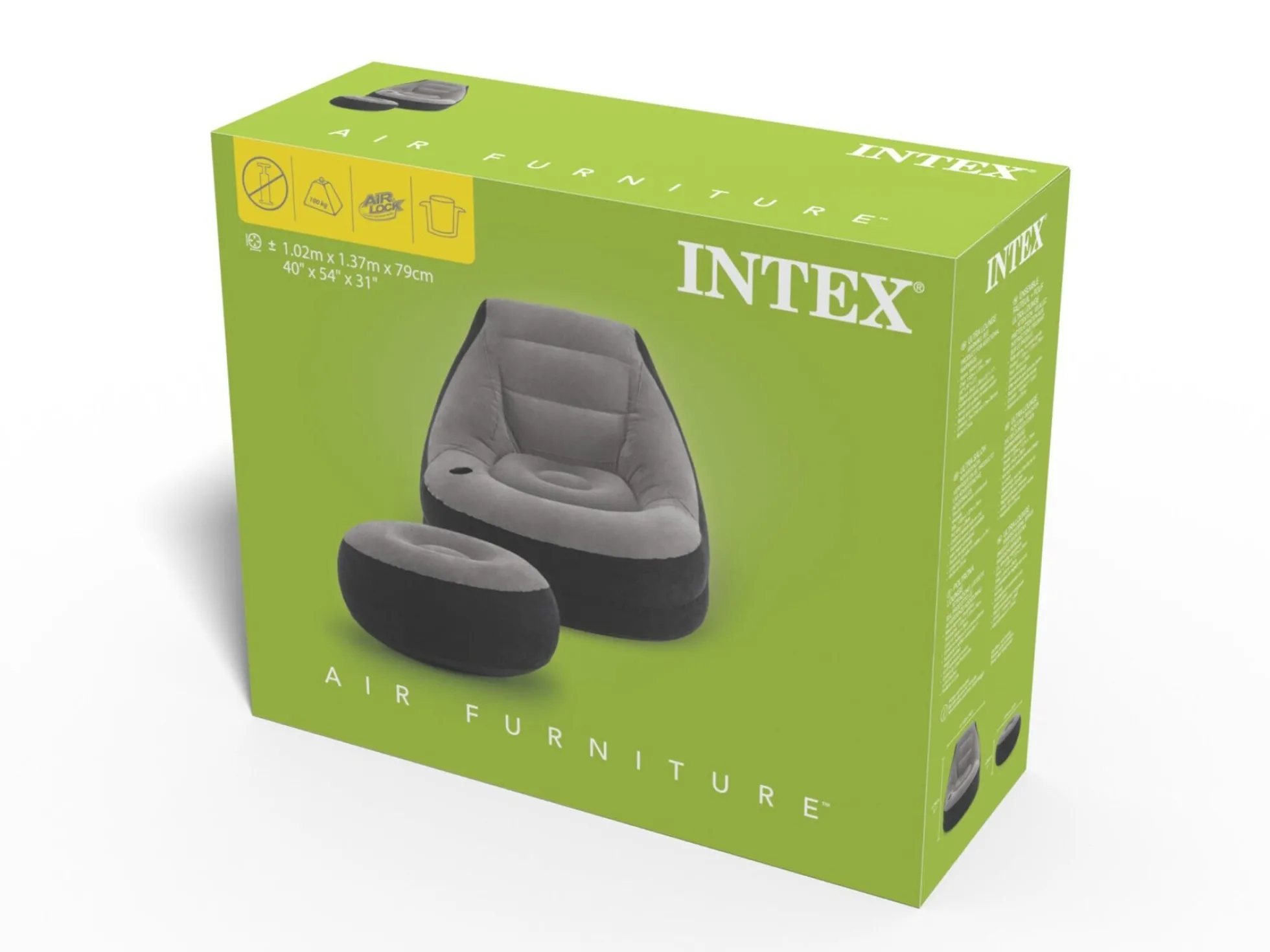 Aufblasbarer Loungesessel mit Fußhocker – Intex