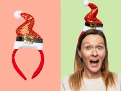 Diadem mit Weihnachtsmannmütze
