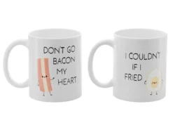 2er-Pack Tassen mit Aufdruck - Don't Go Bacon My Heart. I Couldn't If I Fried