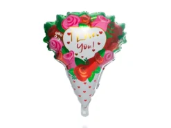 Folienballon Blumenstrauß I Love You