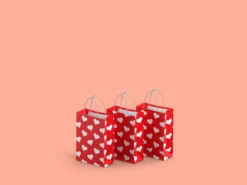 Geschenktüten 3er-Pack - Herzen - Klein