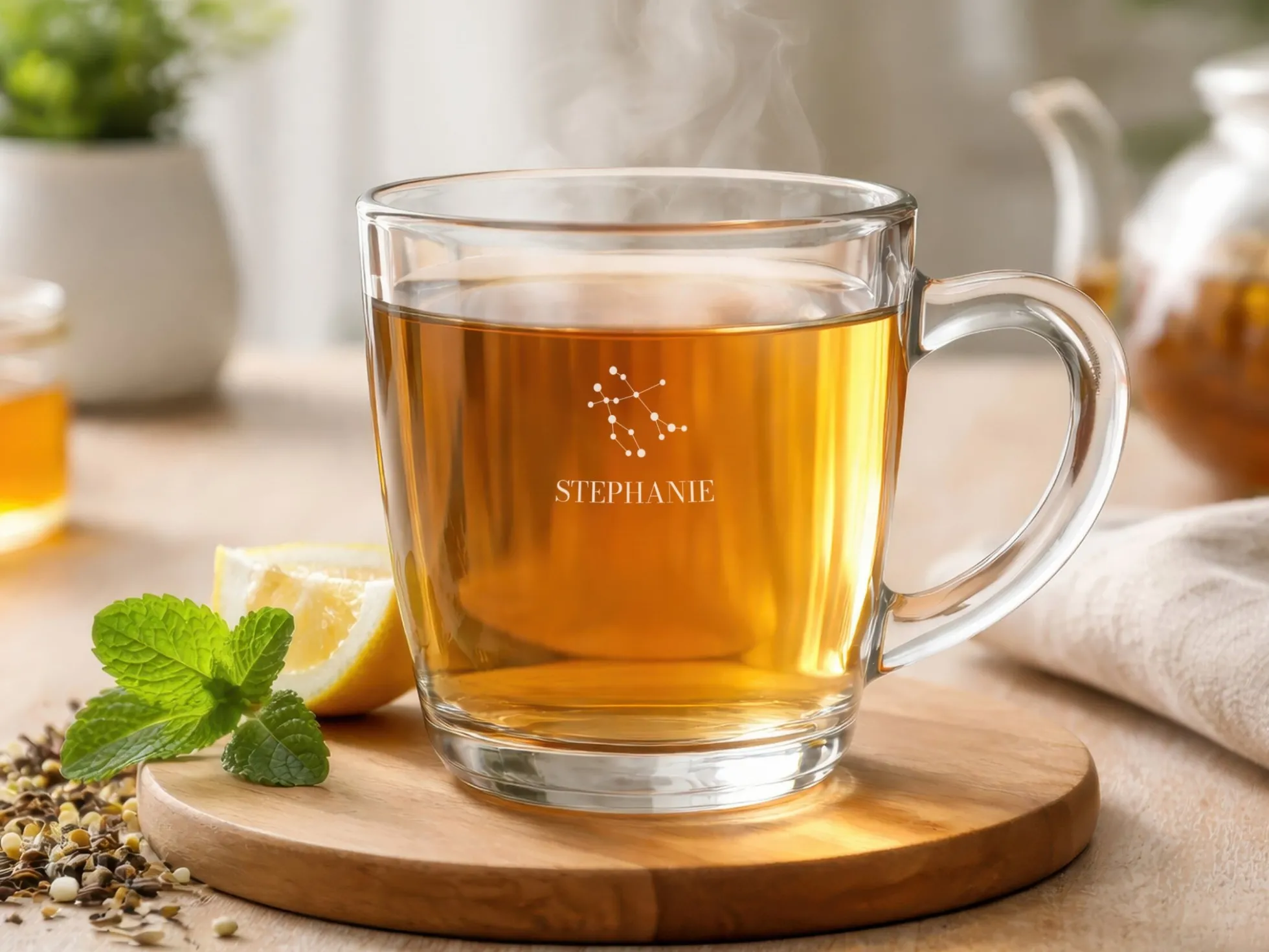 Glastasse mit Gravur - Sternzeichen