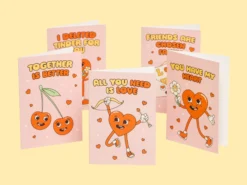 Grußkarten Retro Love - 10er-Pack