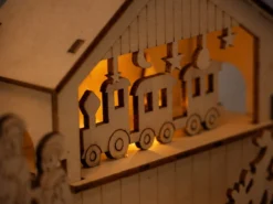Holz-Adventskalender mit Beleuchtung
