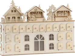 Holz-Adventskalender mit Beleuchtung