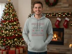 Hoodie mit eigenem Text – Weihnachtsdesign