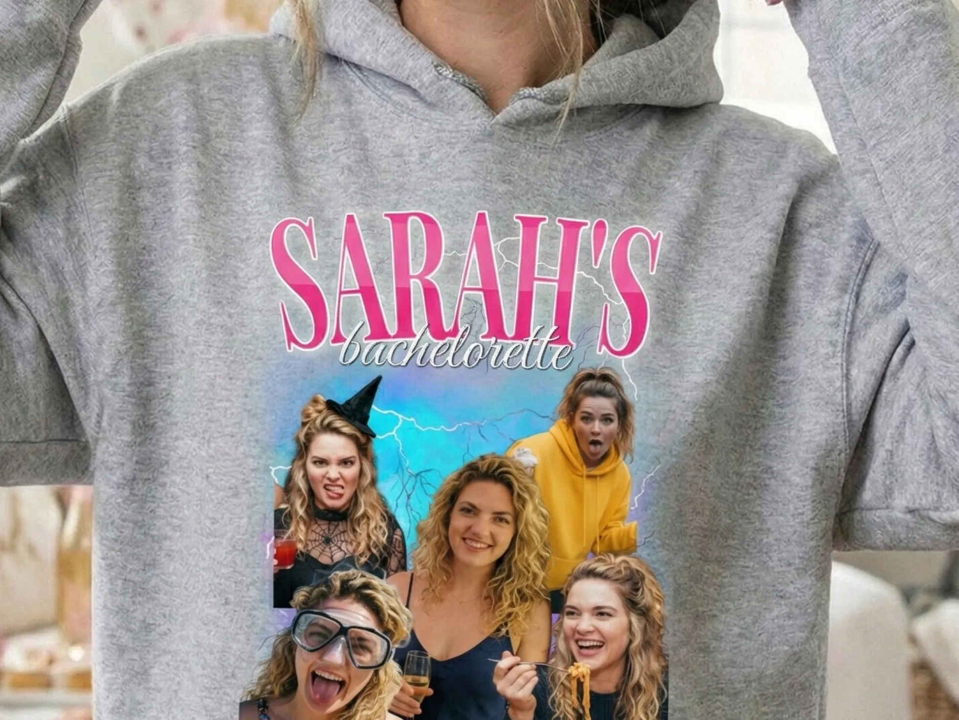 Hoodie mit Fotocollage - 90er Jahre Design