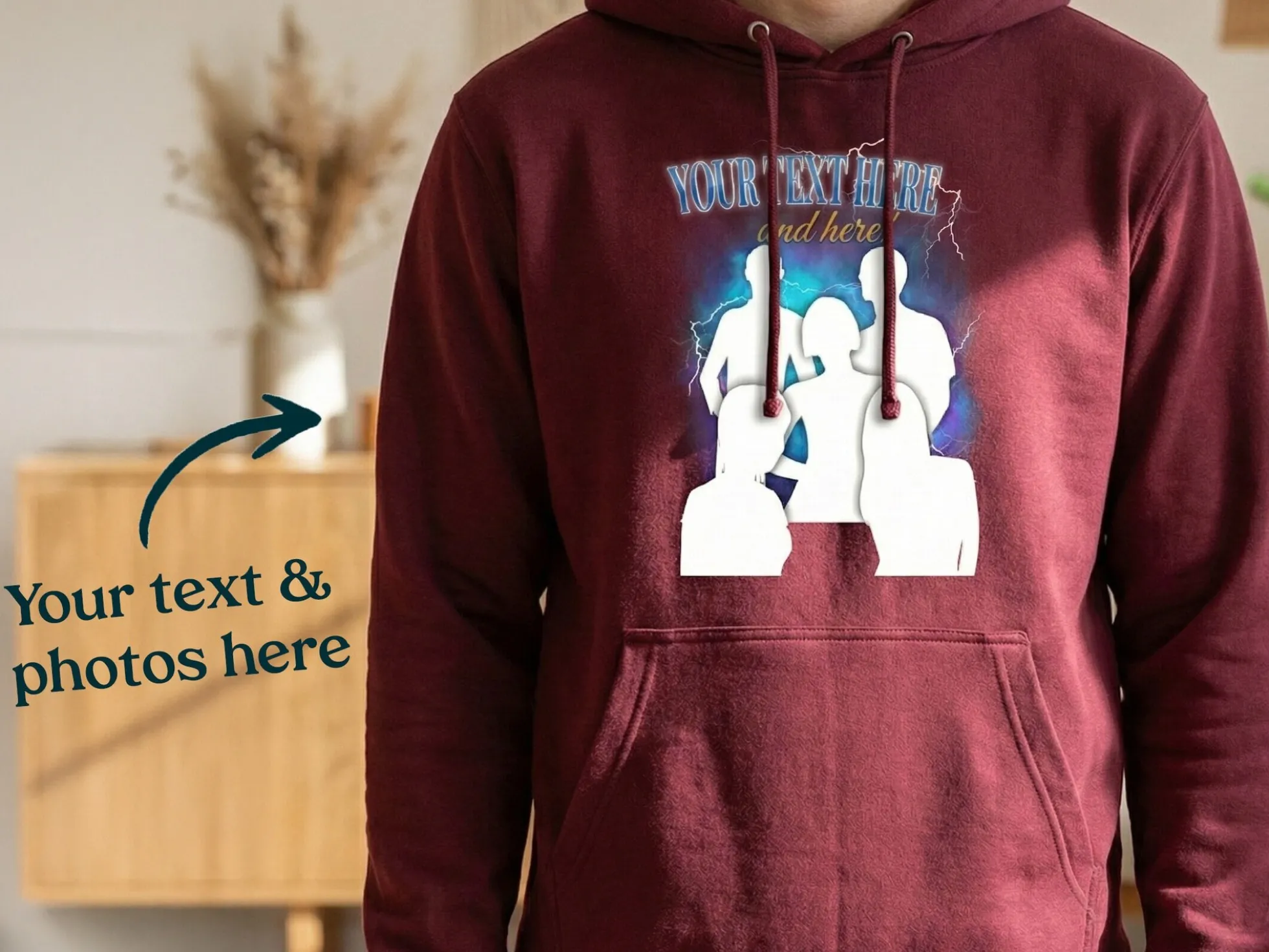 Hoodie mit Fotocollage - 90er Jahre Design