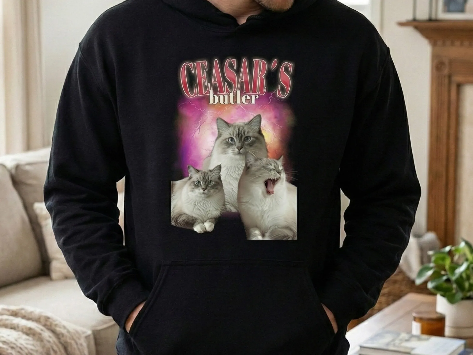 Hoodie mit Fotocollage - 90er Jahre Design