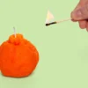 Kerze - Orange 7 cm