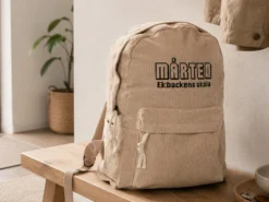 Kinderrucksack aus Cord mit personalisierter Stickerei
