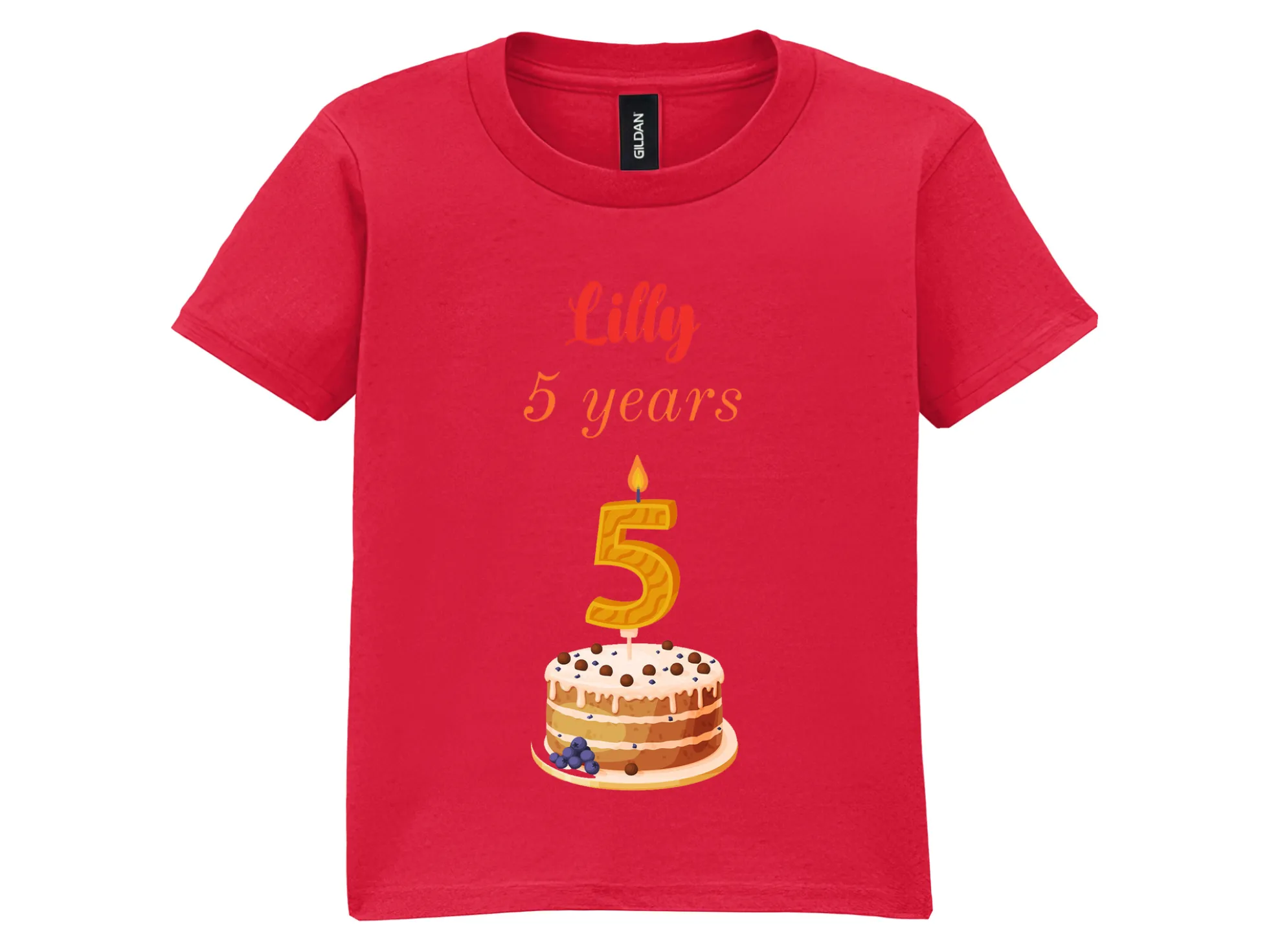 Kinder-T-Shirt mit eigenem Text – Geburtstagsmotiv