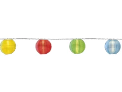 Lichterkette mit Stofflaternen - Mehrfarbig