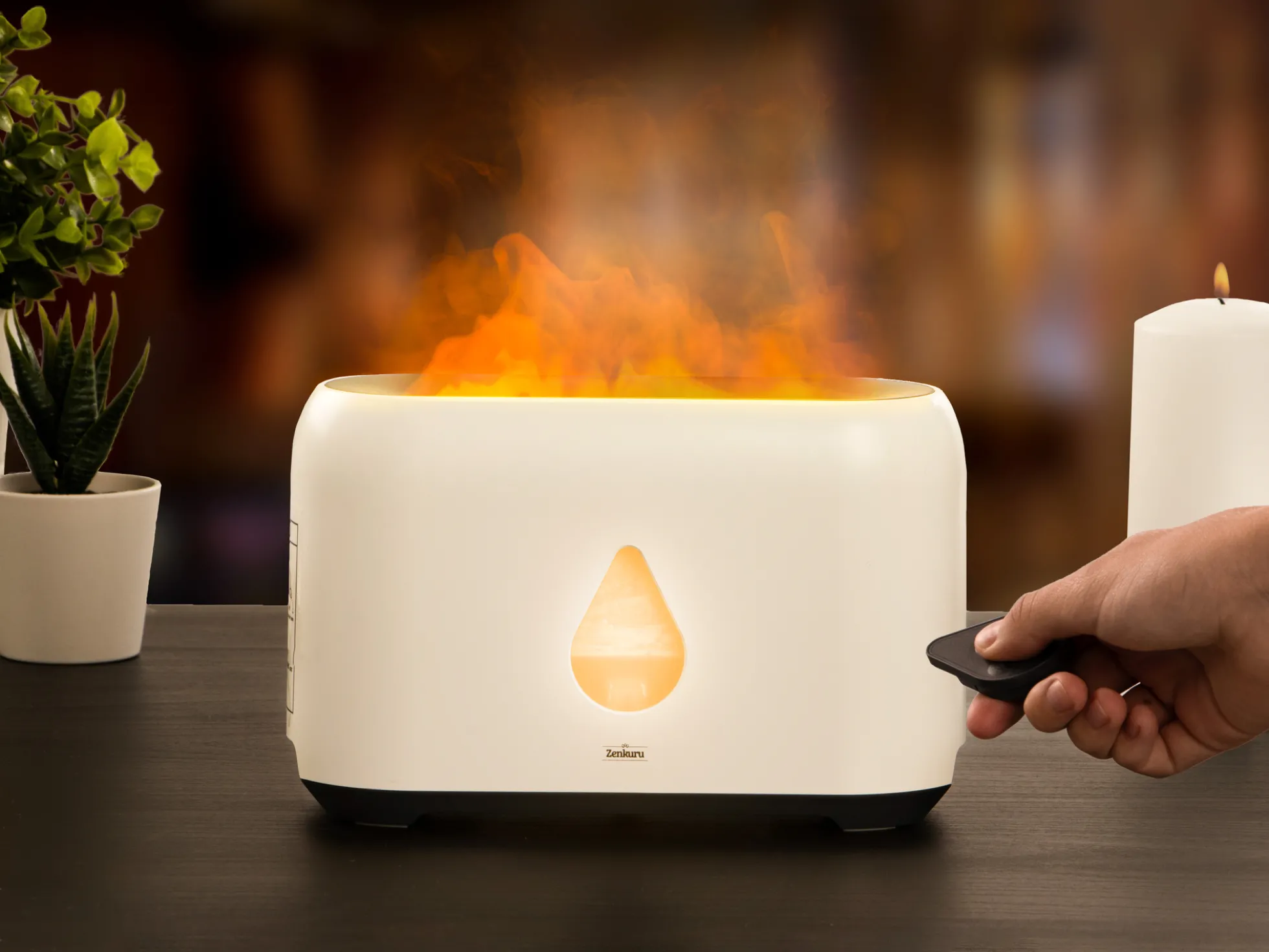 Luftbefeuchter Mit LED-Flamme - Zenkuru