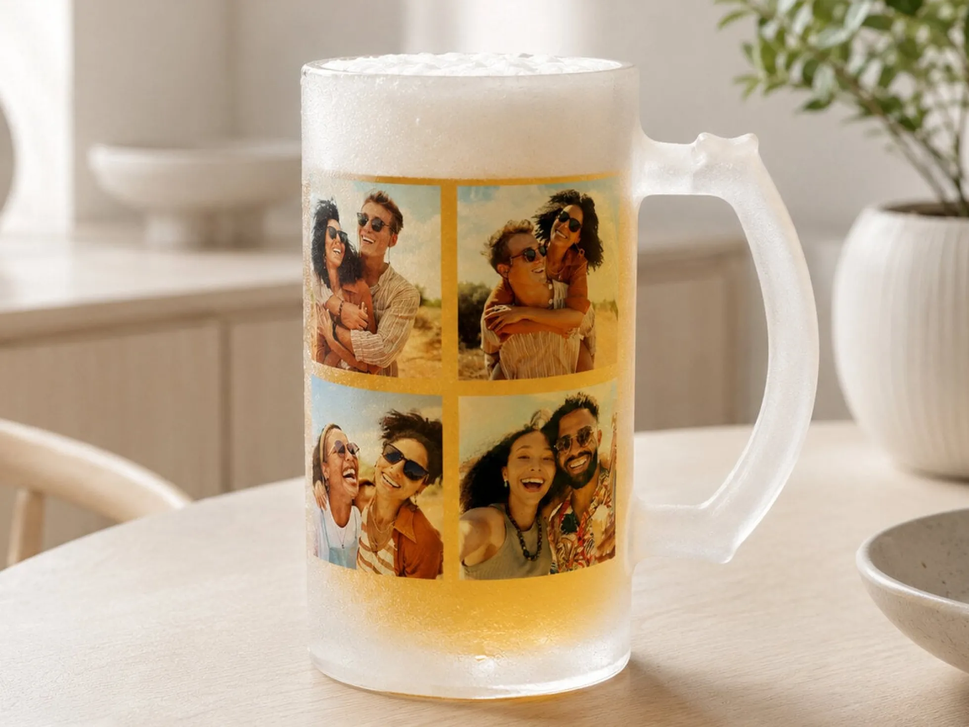 Mattiertes Bierglas mit eigenem Foto