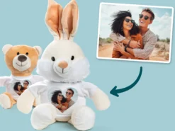 Persönliches Kuscheltier mit Fotoherz