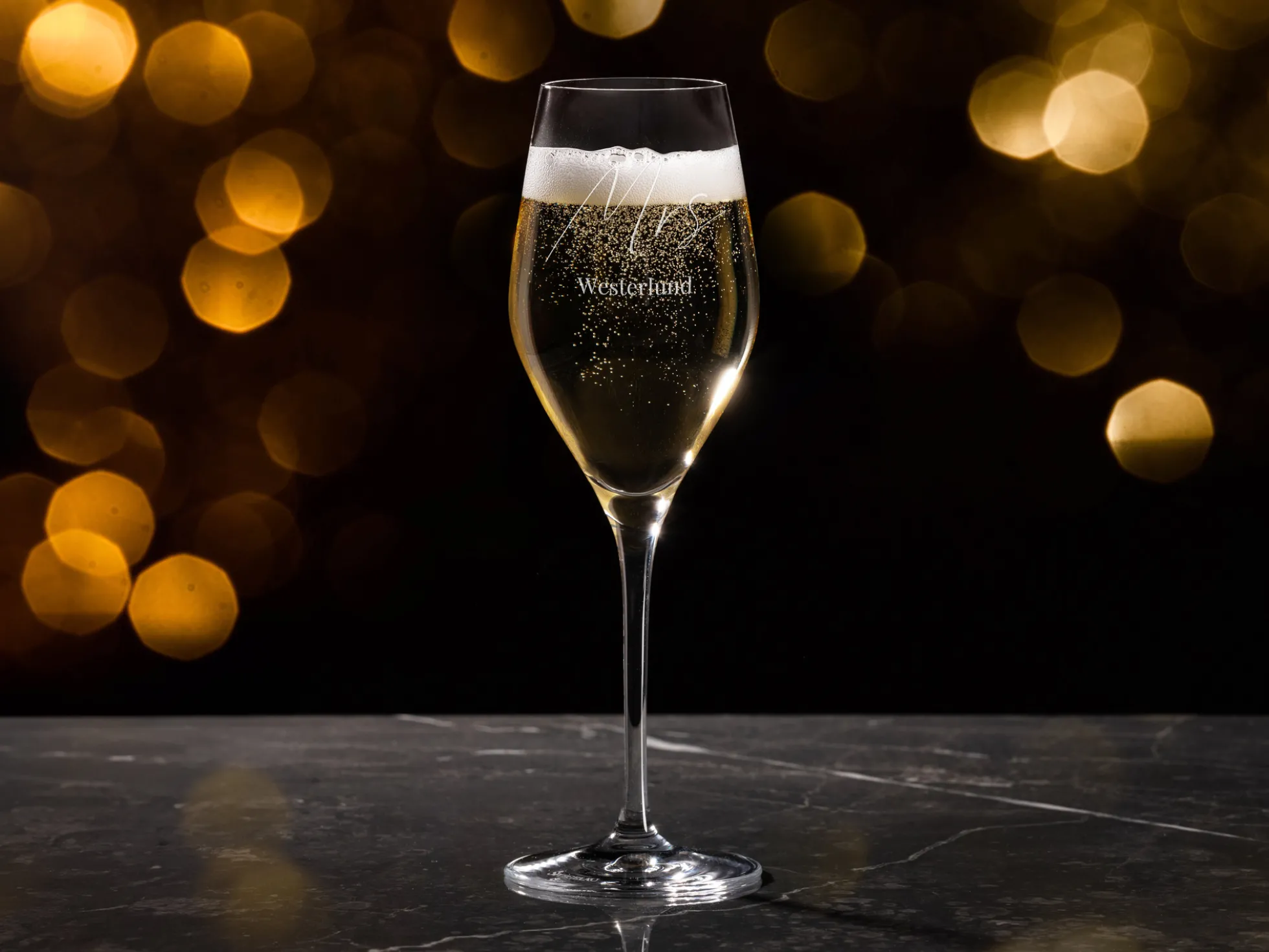 Persönliches Spiegelau Champagnerglas mit Gravur - Eigener Text