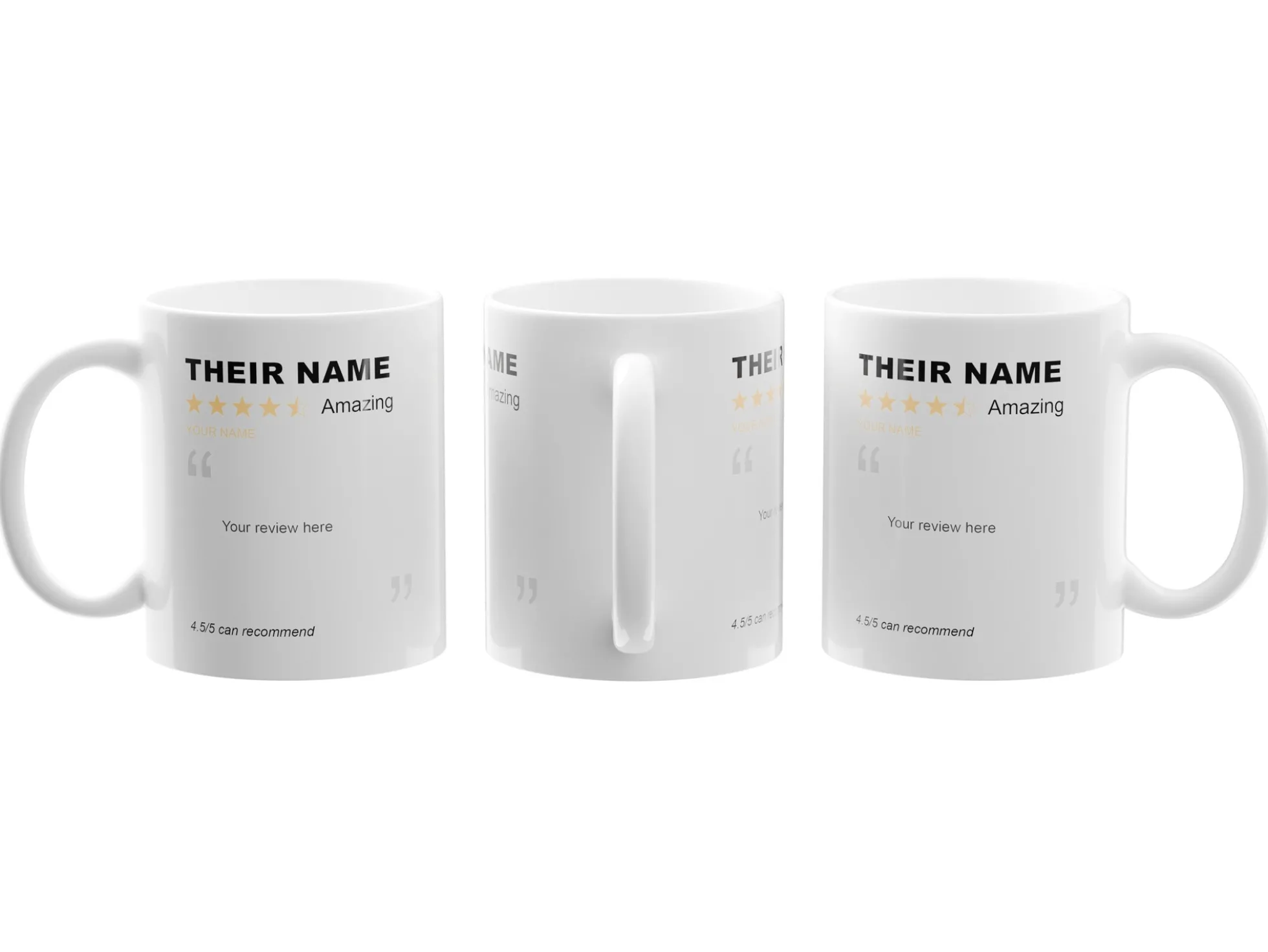 Persönliche Tasse mit Bewertung