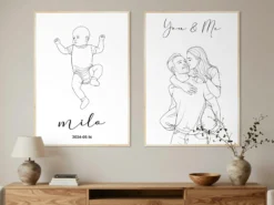 Personalisierbares Poster mit Line Art