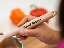 Personalisierter Holzlöffel mit langem Text