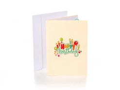 Pop-Up-Karte- Happy Birthday (beige Karte)