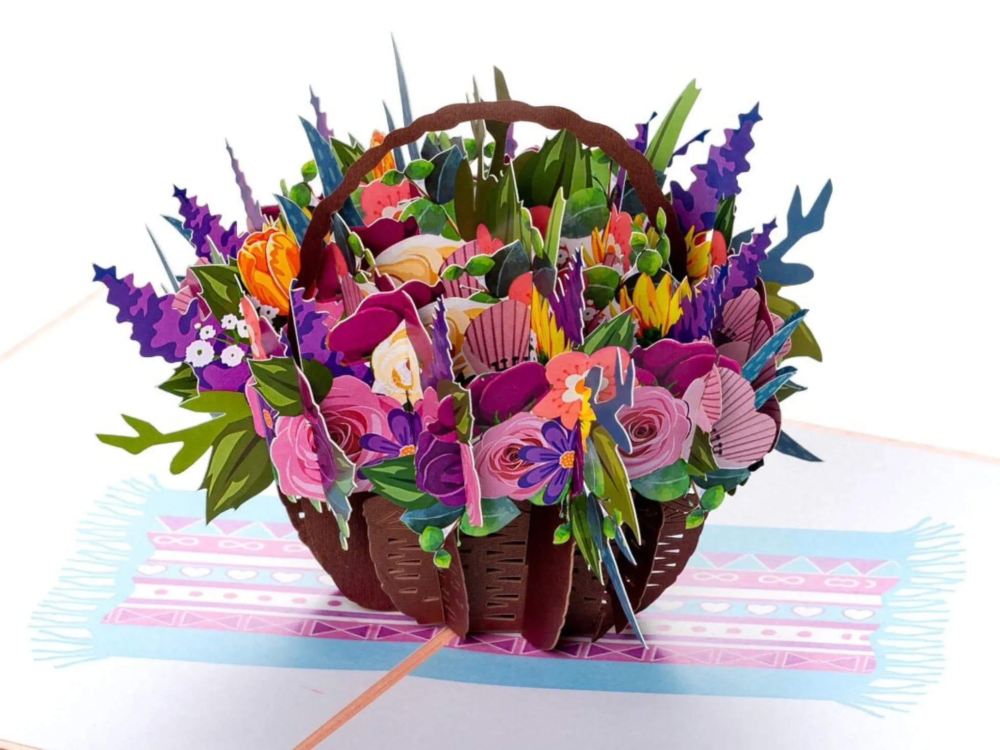 Pop-Up-Karte - Korb Mit Blumen