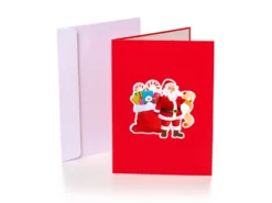 Pop-Up-Karte - Weihnachtskarte Weihnachtsmann Mit Geschenkesack