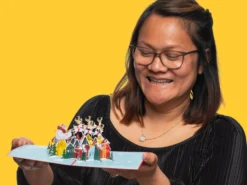 Pop-Up-Karte - Weihnachtskarte Mit Weihnachtsdorf
