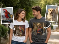 Premium T Shirt mit Foto – königliches Tierporträt