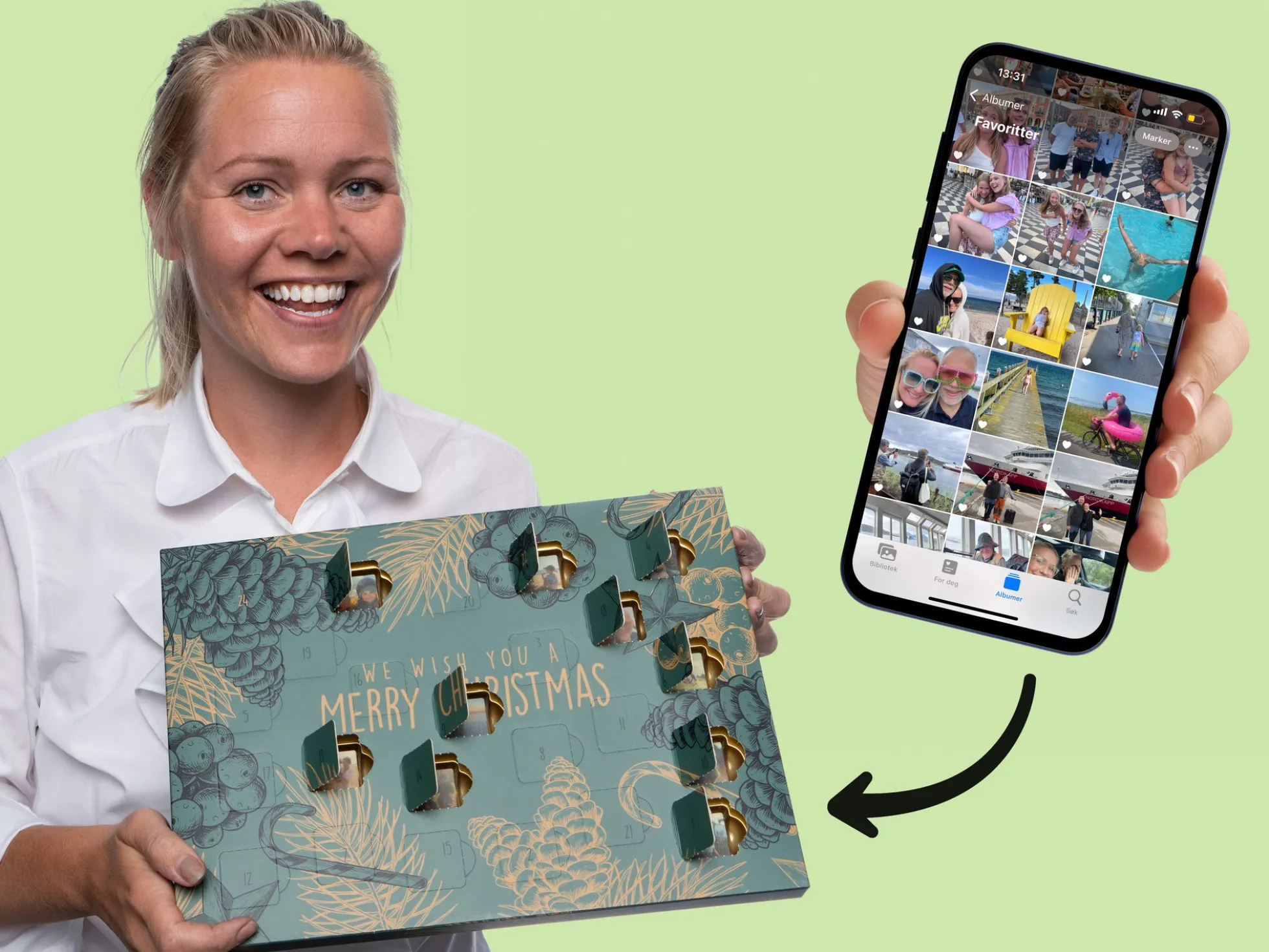 Schokoladenkalender mit 24 persönlichen Bildern