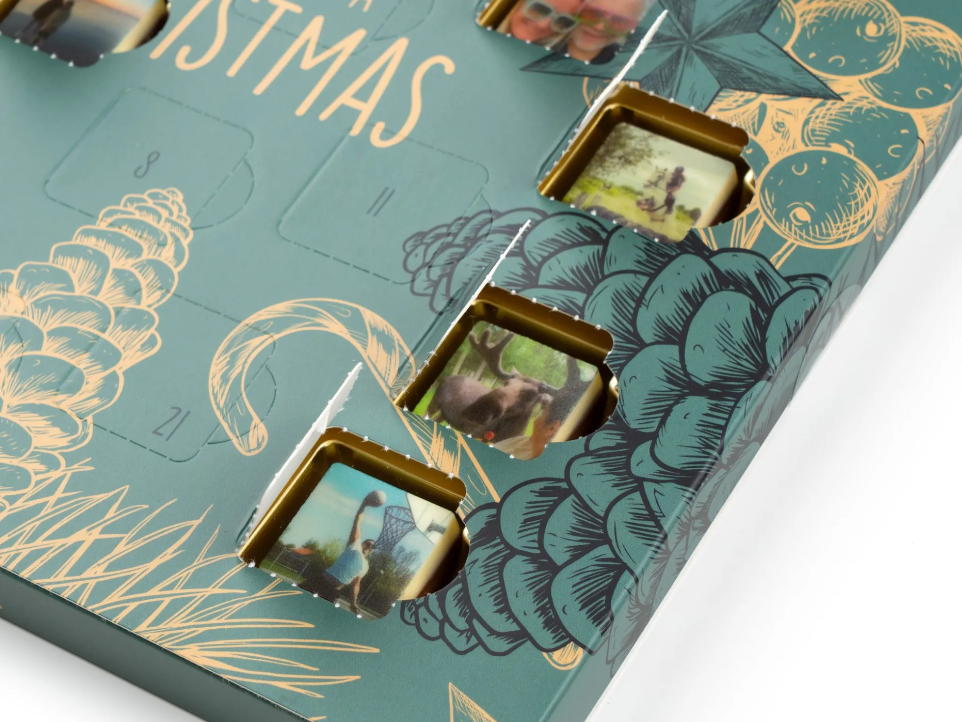 Schokoladenkalender mit 24 persönlichen Bildern