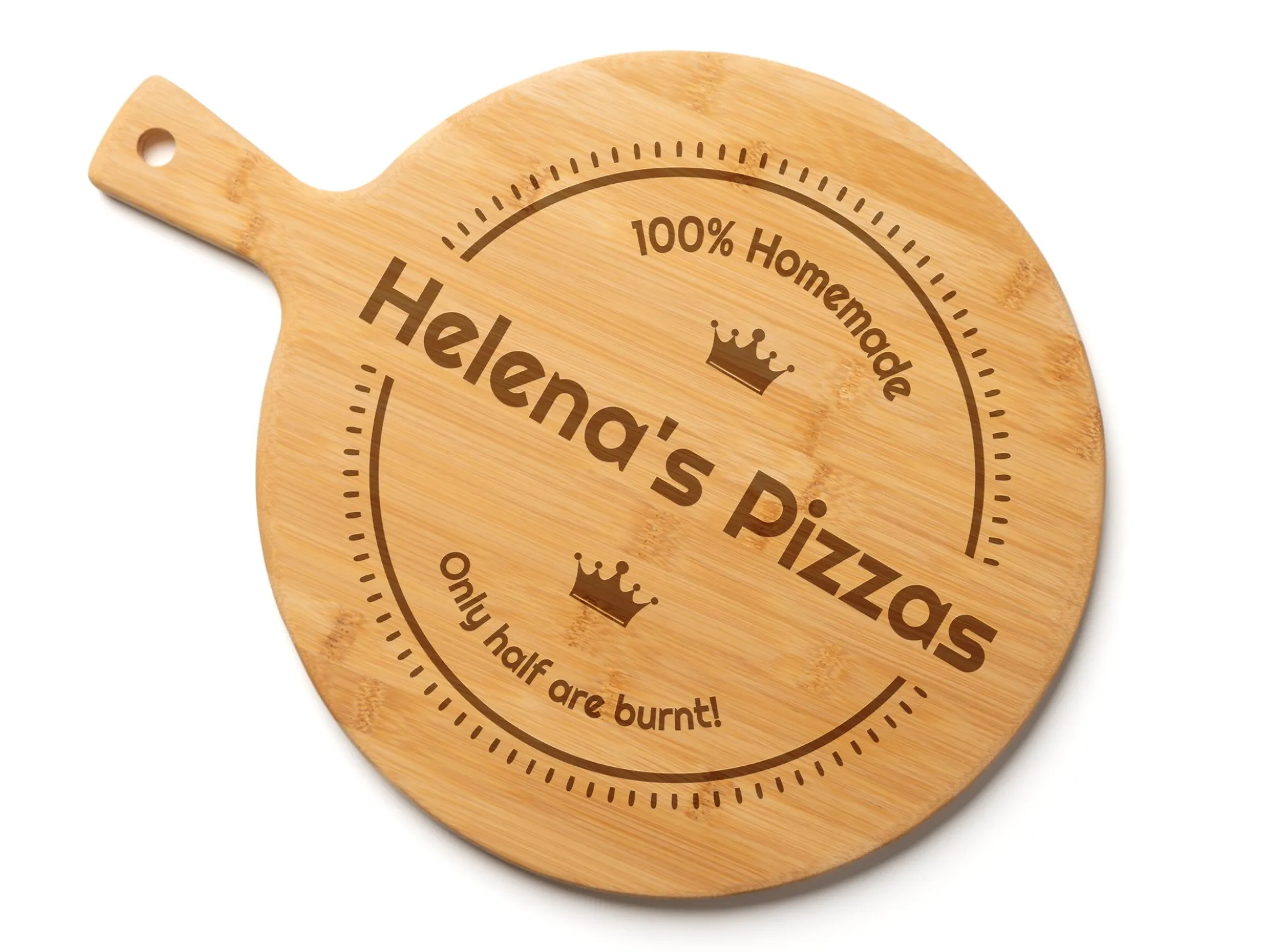 Servierbrett aus Holz mit Gravur - Pizza