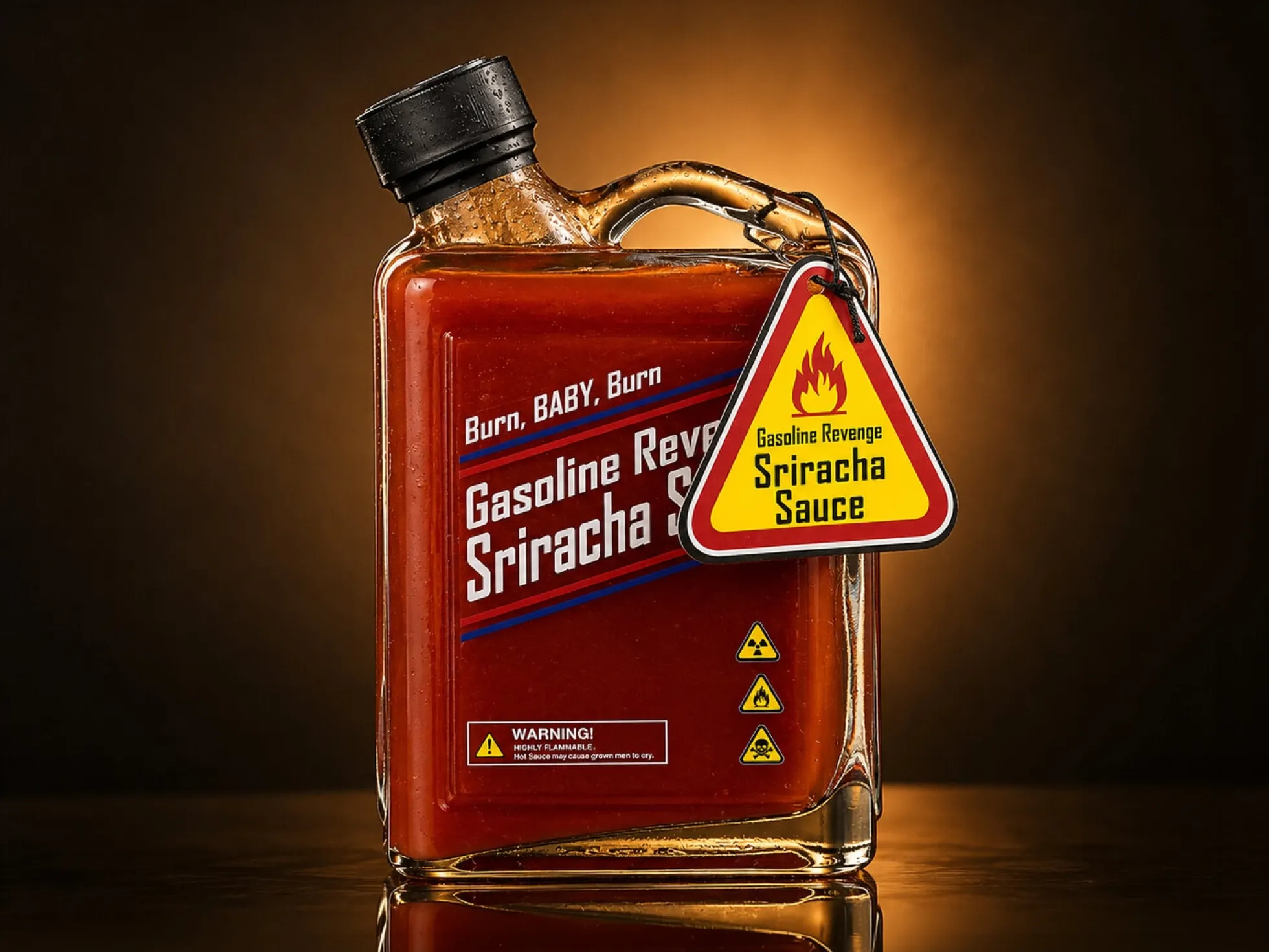 Sriracha Hot Sauce in Benzinkanisterform – Thoughtfully