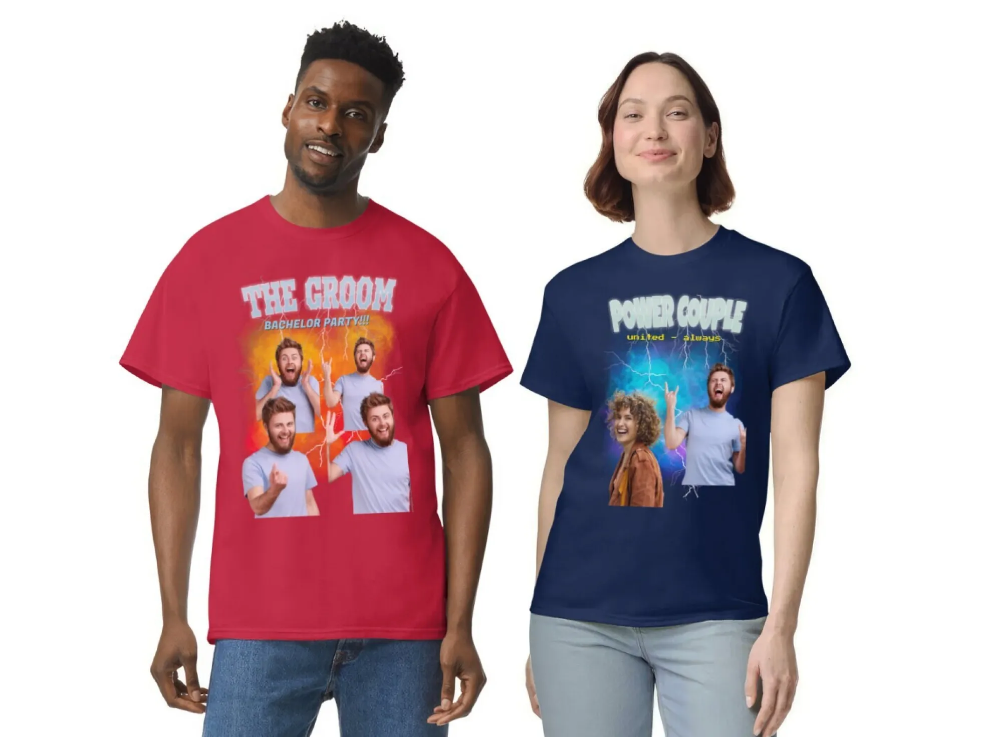 T-Shirt mit Fotocollage – 90er Jahre Design