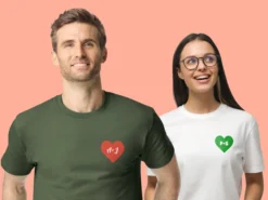 T-Shirt mit Herz & Buchstaben