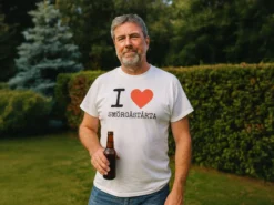 T-Shirt mit Text - I Love