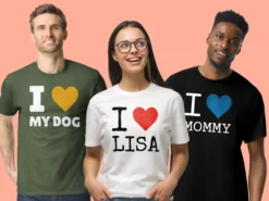 T-Shirt mit Text - I Love