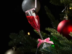 Weihnachtsbaumschmuck Rosa Sektglas