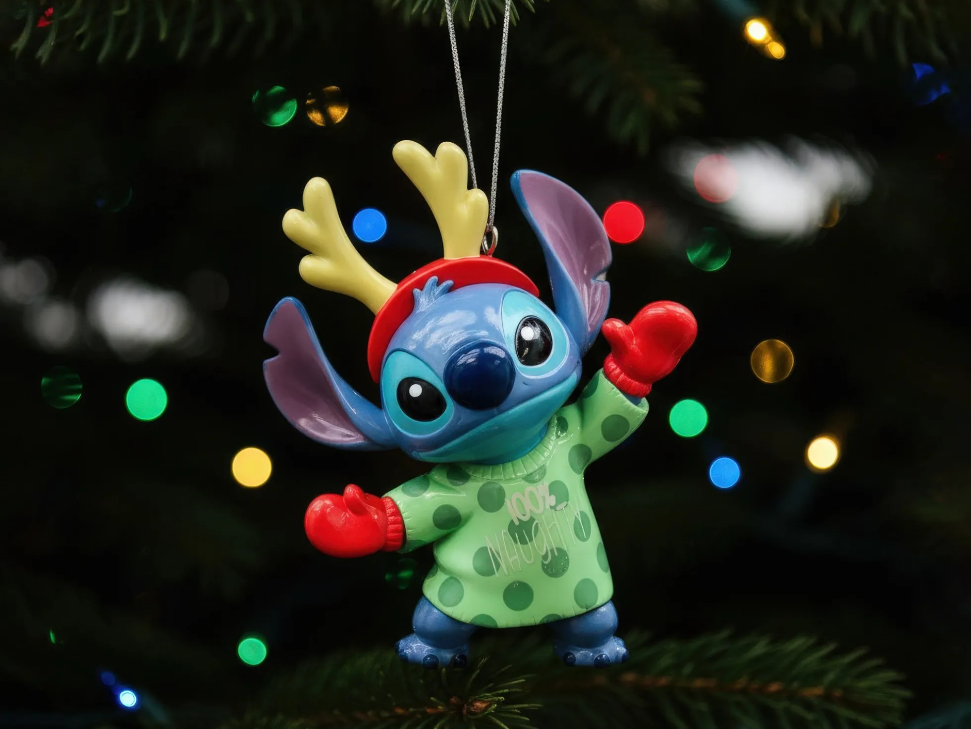 Weihnachtsbaumschmuck Stitch im Pullover