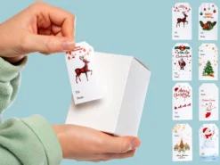 Weihnachtsetiketten - Weiß