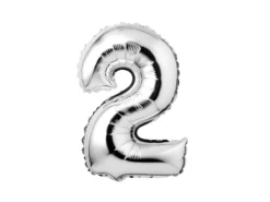 Zahlenballon Silber 2