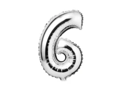 Zahlenballon Silber 6