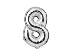 Zahlenballon Silber 8
