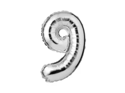 Zahlenballon Silber 9